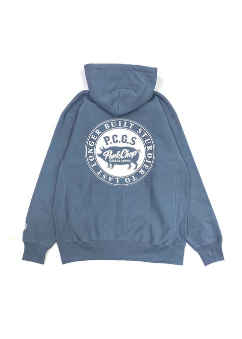 CIRCLE PORK ZIP UP HOODIE (STONE BLUE) / サークルポーク スウェット ジップパーカー