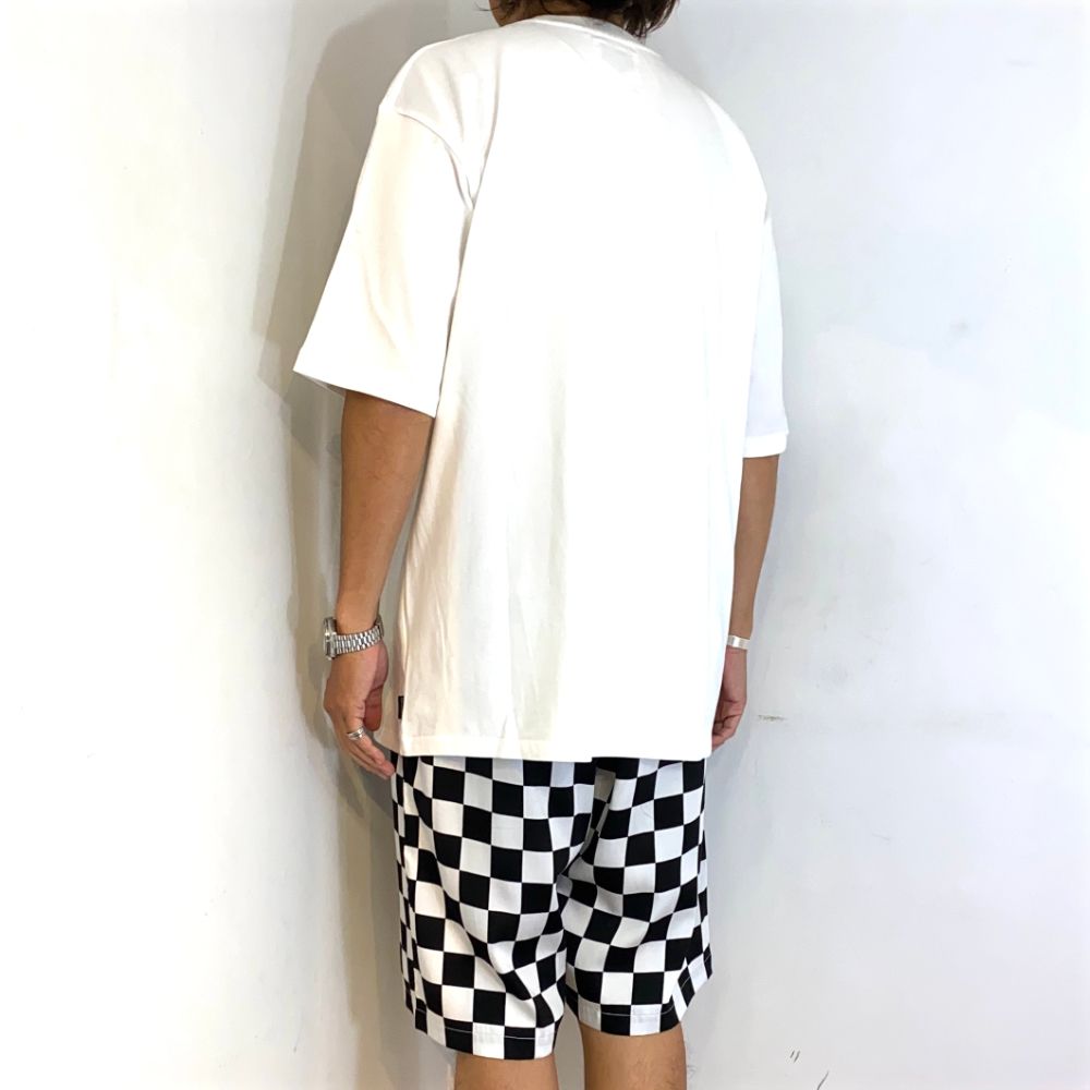 【ラスト1点】CAPTAIN’S FLAG TEE (WHITE) / ロゴ刺繍&アメリカンフラッグ プリント Tシャツ