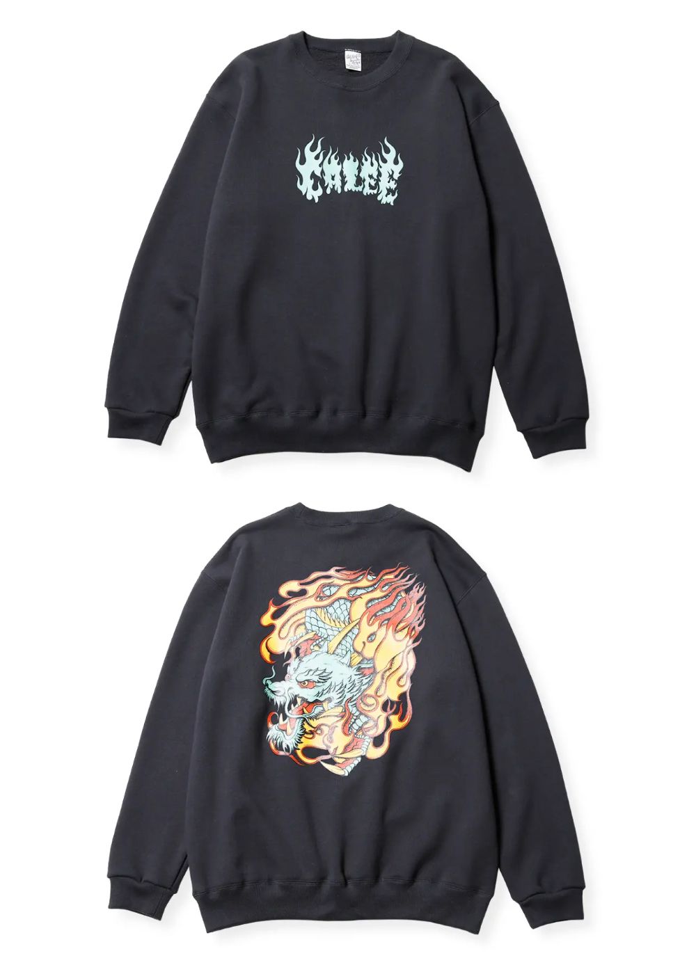 FLAME DRAGON LOGO CREW NECK SW (BLACK) / オリジナル クルーネック スウェット