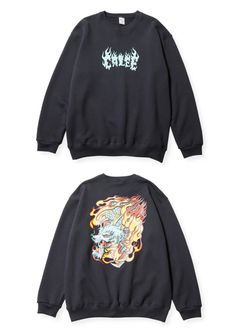 FLAME DRAGON LOGO CREW NECK SW (BLACK) / オリジナル クルーネック スウェット