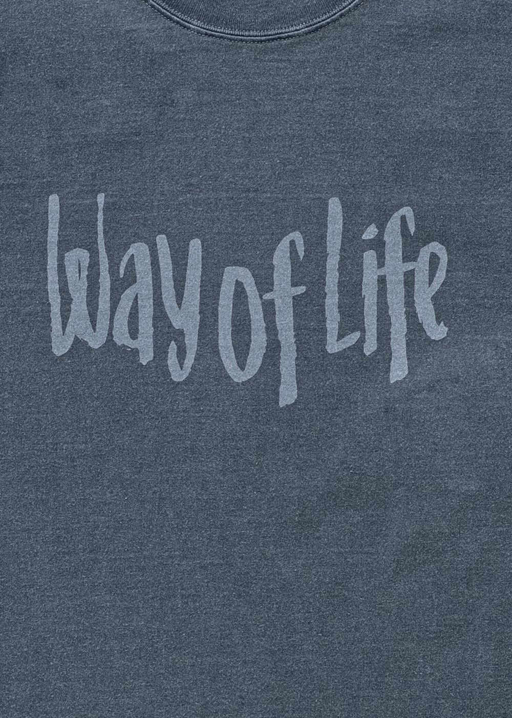 WAY OF LIFE TEE (NAVY) / スローガン プリント Tシャツ