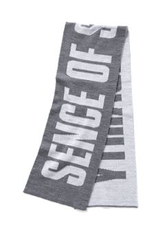 【ラスト1点】JACQUARD MUFFLER (GRAY) / ジャガードニットマフラー