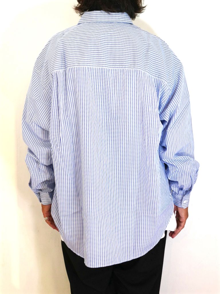 COOTIE PRODUCTIONS - Stripe Broad L/S Shirt (SAXE) / ストライプ  