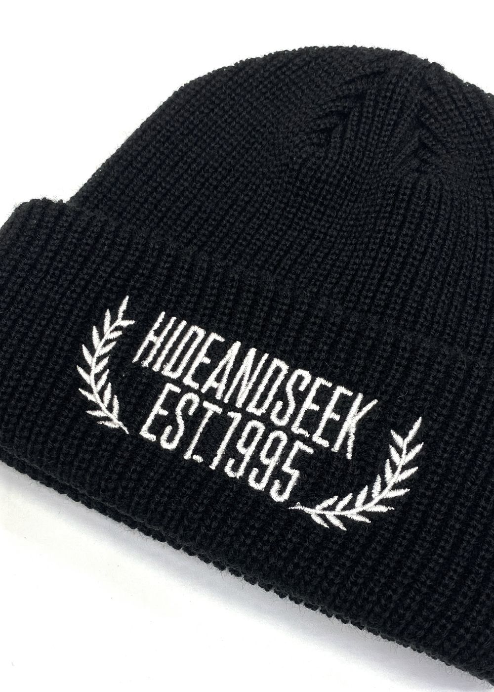 Laurel Knit CAP (BLACK) / ロゴ刺繍 ニットキャップ