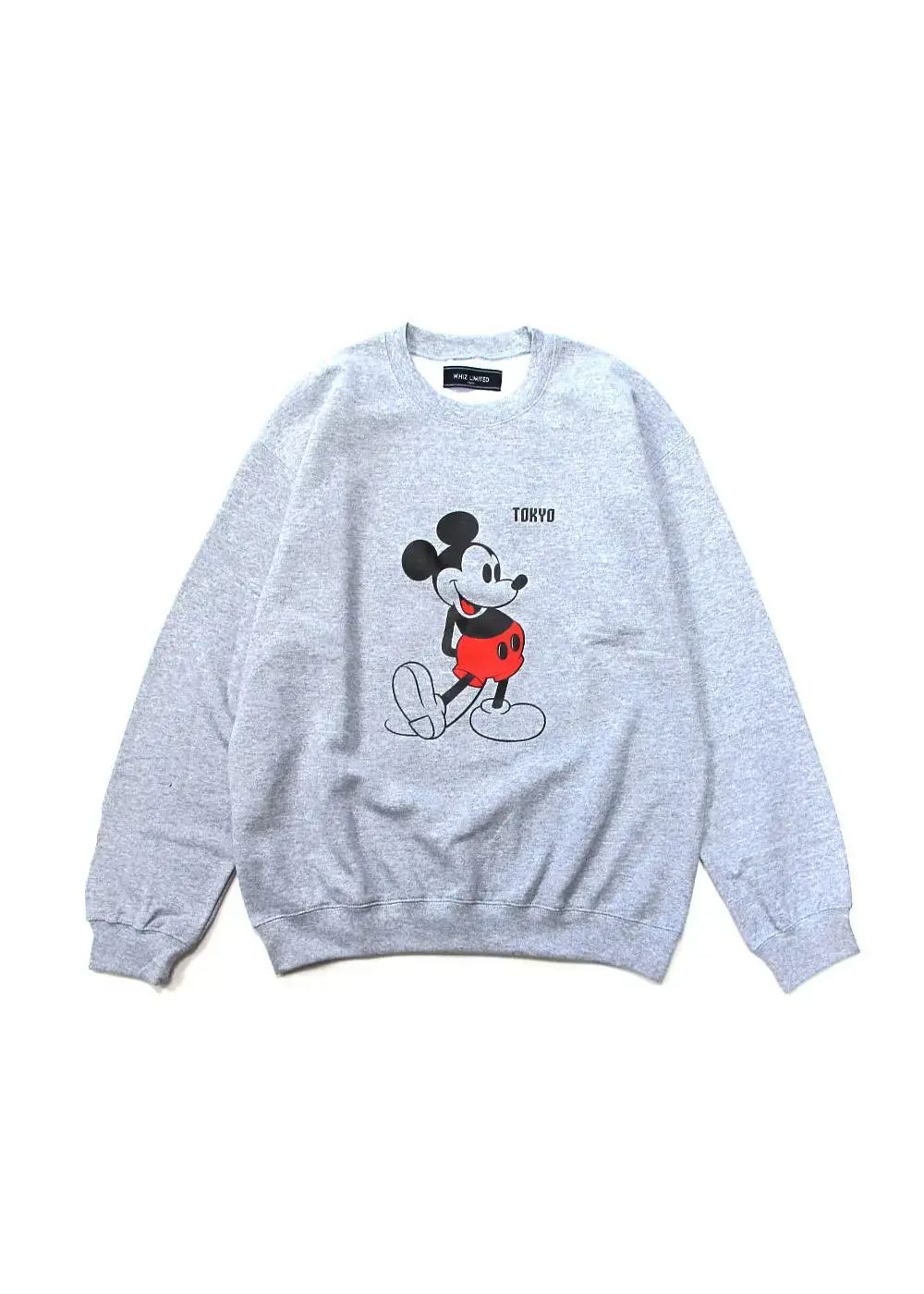 MICKEY SWEAT SHIRTS (GRAY) / ミッキーマウス コラボ クルーネックスウェット
