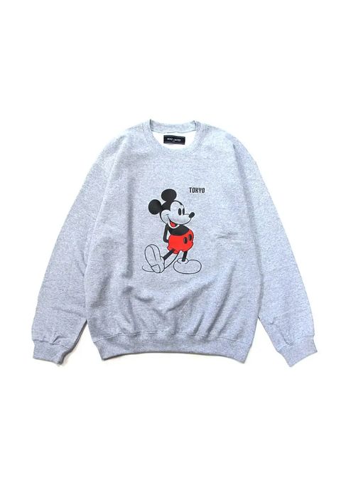 MICKEY SWEAT SHIRTS (GRAY) / ミッキーマウス コラボ クルーネックスウェット