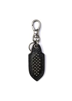 ROUND STUDS LEATHER KEY RING ＜TYPE A＞ (BLACK) / スタッズ レザー キーリング