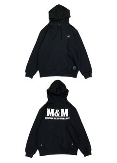 PULL OVER PARKA (BLACK) / ロゴ プリント スウェットパーカー