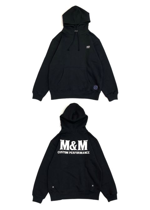 PULL OVER PARKA (BLACK) / ロゴ プリント スウェットパーカー