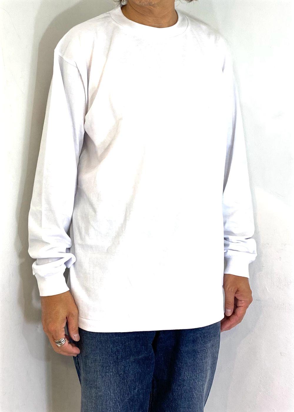 2 Pcs L/S PACK LOGO TEE "LS PACK" (WHITE) / 2ピース パック Tシャツ
