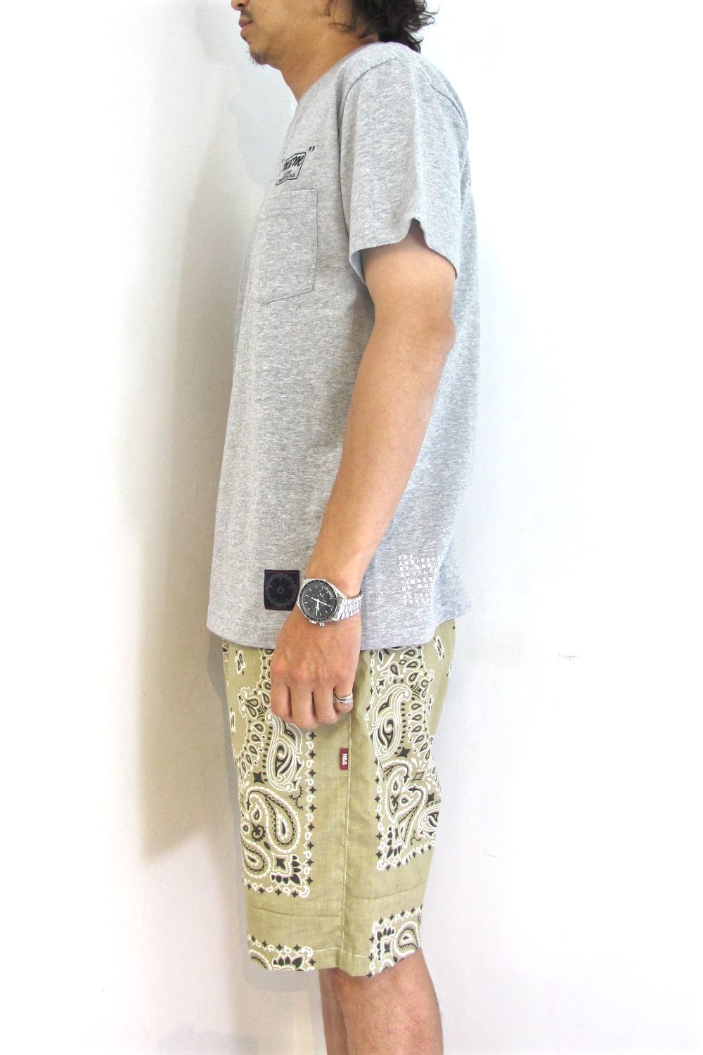 PRINT S/S TEE (GRAY) / アンライバルド コラボT