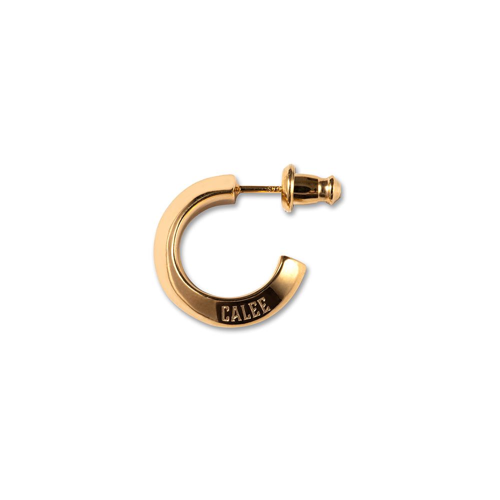 CALEE - LOGO ROLL PIERCE (REGULAR) (GOLD) / ロゴ ロール ピアス