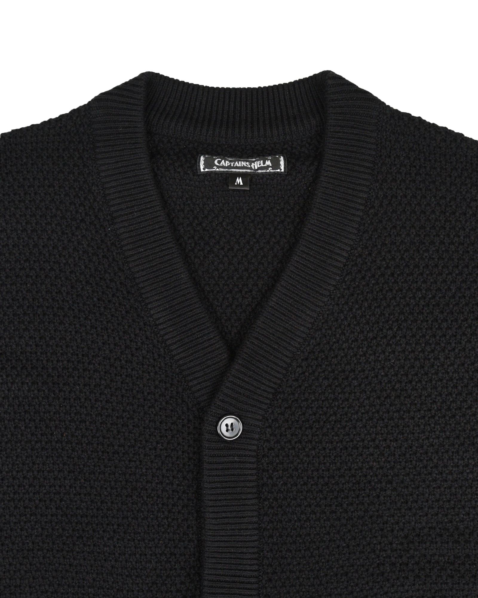 WAFFLE CARDIGAN (BLACK) / ワッフル カーディガン