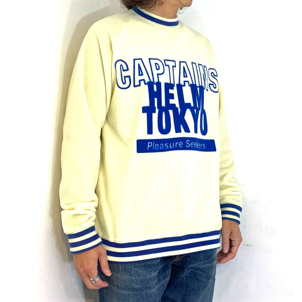 CAPTAINS HELM - 【ラスト1点】P-LINE FLEECE CREW (BLACK) / プリント