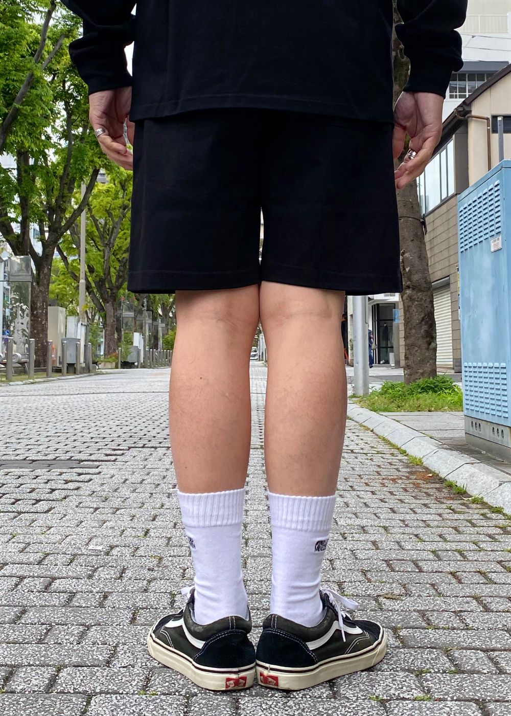 H&S Short (BLACK) / ロゴ プリント イージーショーツ / セットアップ可能