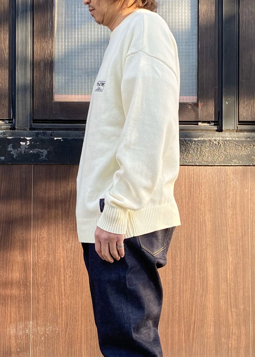 COTTON KNIT SWEATER (IVORY) / コットン ニット セーター