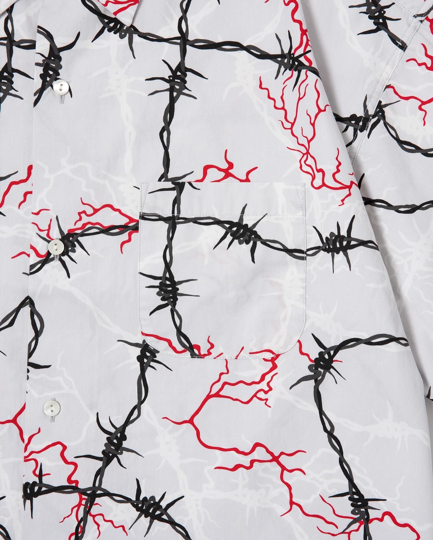 ×MASSES SHIRT S/S EL WIRE (GRAY) / マシス コラボレーション シャツ