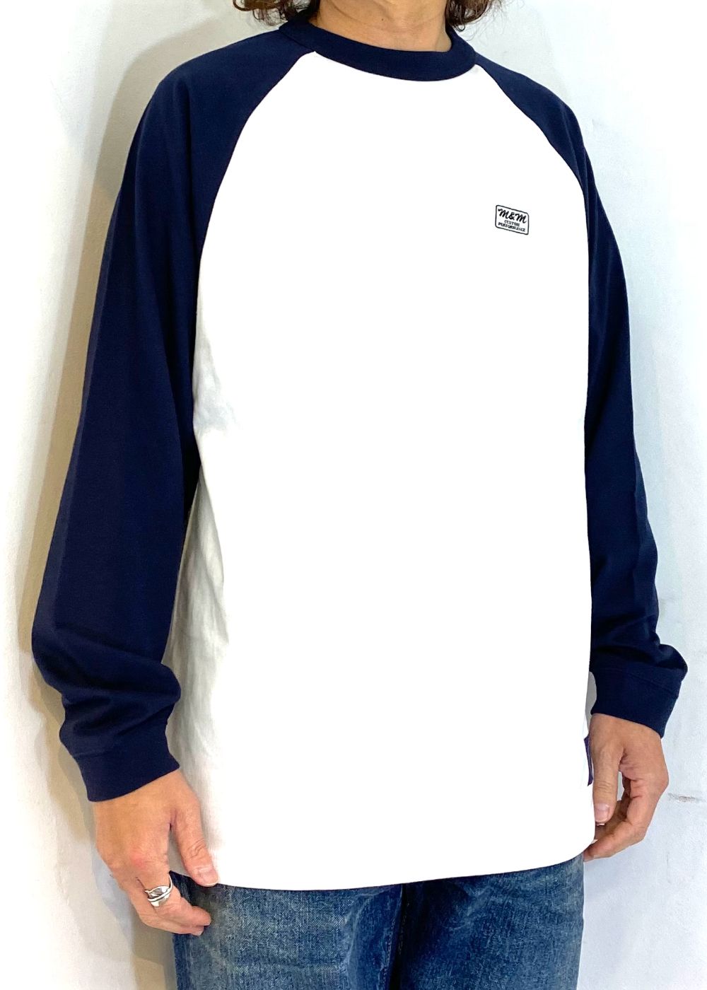 M&M CUSTOM PERFORMANCE - 【ラスト1点】RAGLAN T-SHIRT (WHITE×NAVY