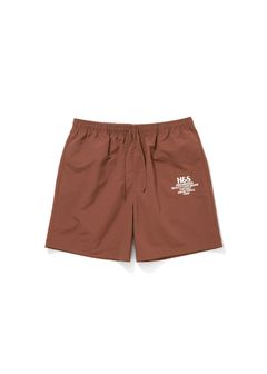 Nylon Easy Short (BROWN) / ロゴ刺繍 イージーショーツ