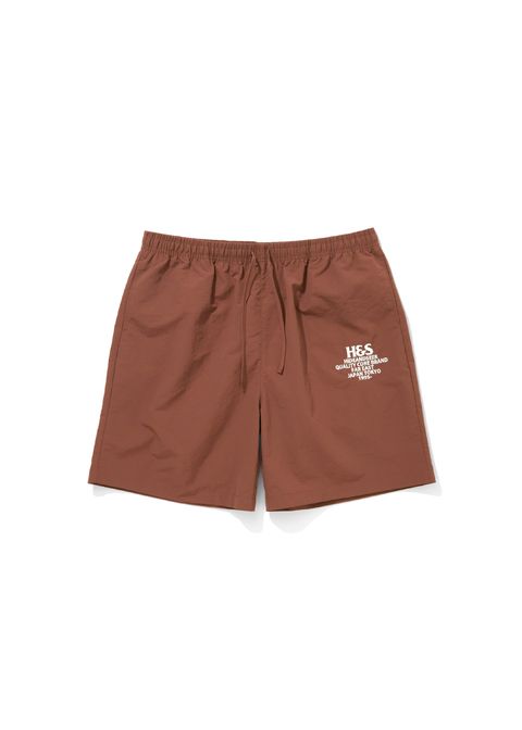 Nylon Easy Short (BROWN) / ロゴ刺繍 イージーショーツ