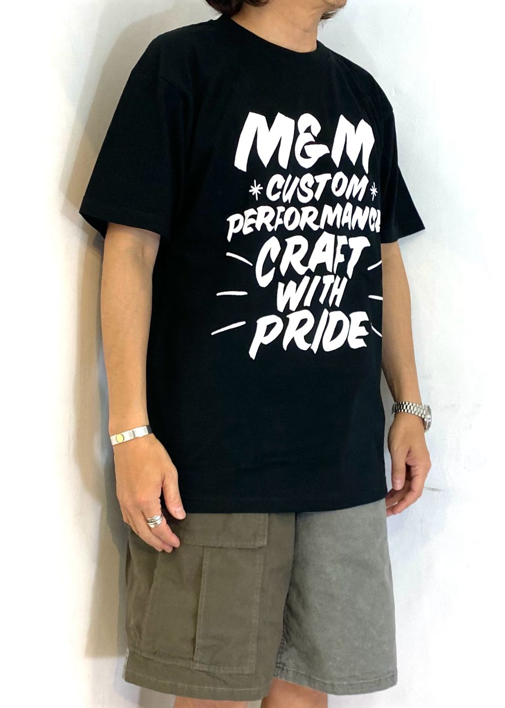 M&M CUSTOM PERFORMANCE - 【ラスト1点】Logo EMB. Tee (BLACK