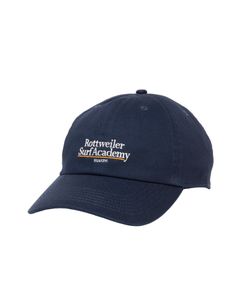 SURF ACADEMY CAP (NAVY) / ロゴ刺繍 ダッド キャップ。