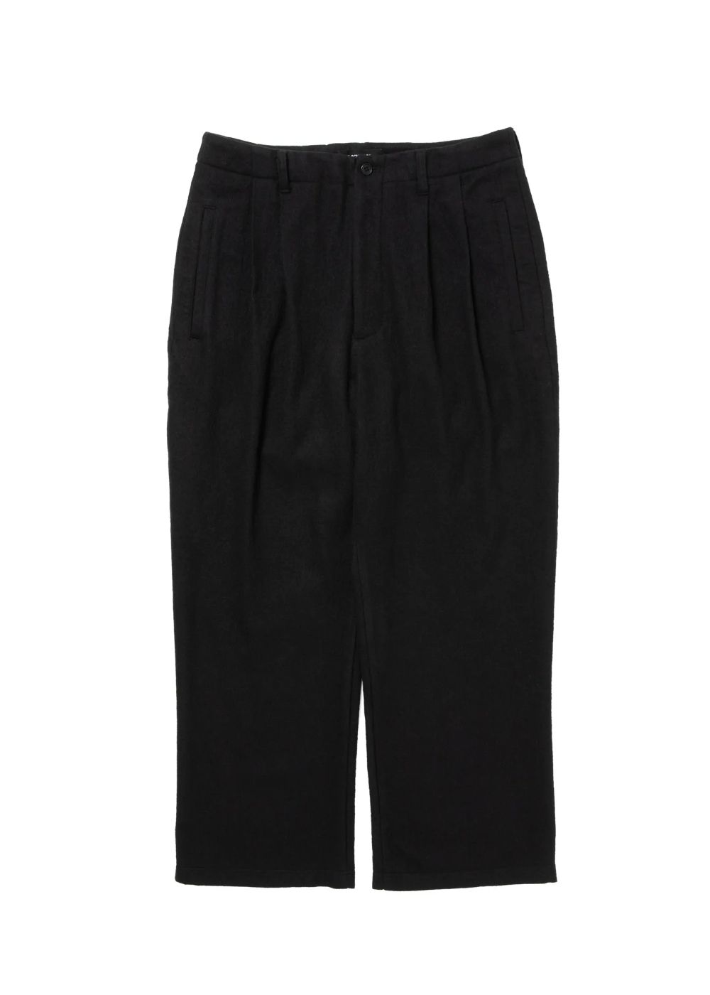 R9 2TAC PANTS (BLACK) / コットン ウール ワイド パンツ