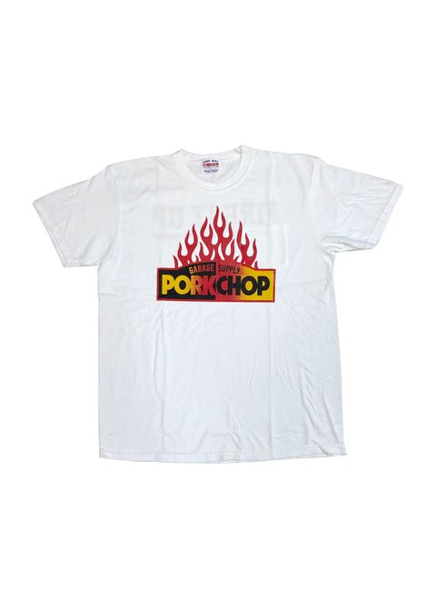FIRE BLOCK POCKET TEE (WHITE) / ロゴ プリント ポケットTシャツ