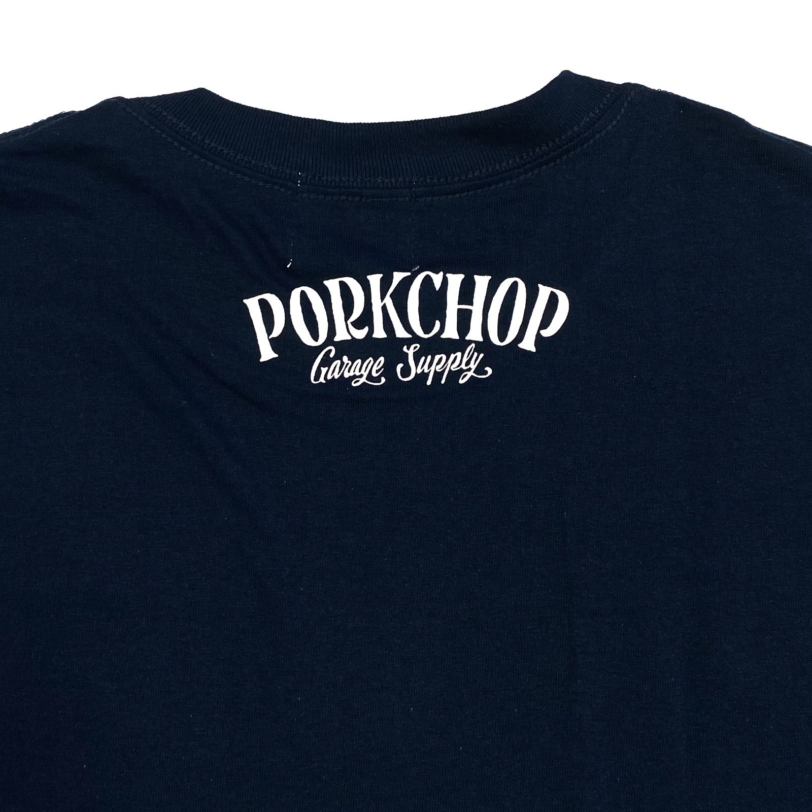 NAVY ポークチョップTシャツ PORKCHOP GARAGE SUPPLY - PORK FRONT TEE 25 (NAVY) / ポーク