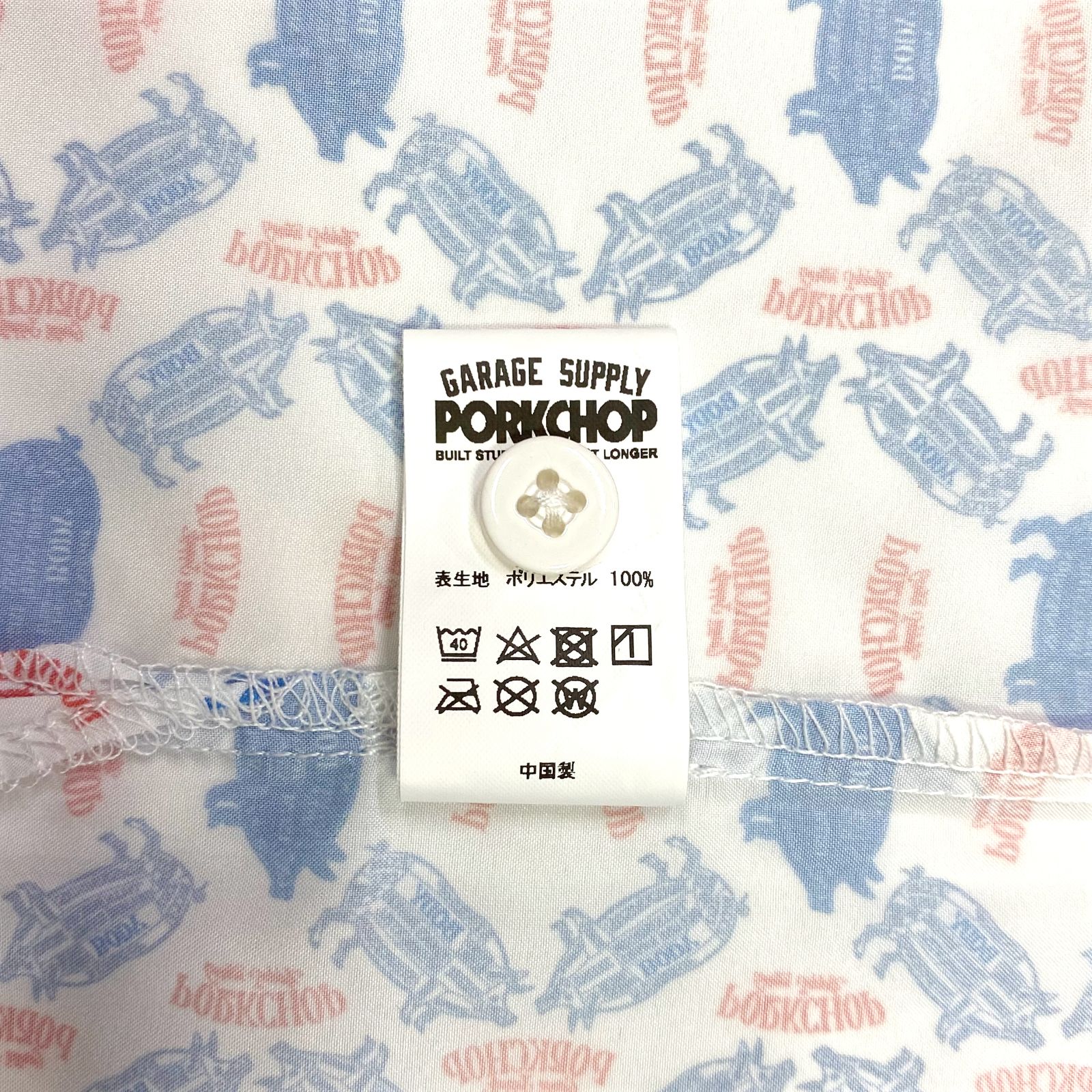 PORK AOP SHIRT (WHITE) / オリジナル プリント シャツ