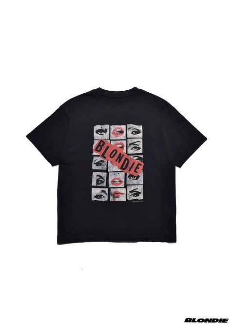 × BLONDIE "Eyes & Lips" Crewneck T-SH (BLACK) / ブロンディー コラボ Tシャツ