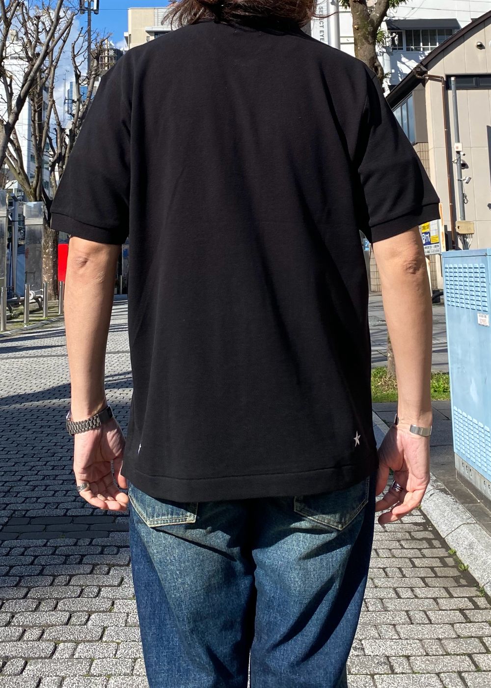 【ラスト1点】POLO SHIRT (BLACK) / ロゴ刺繍 ポロシャツ