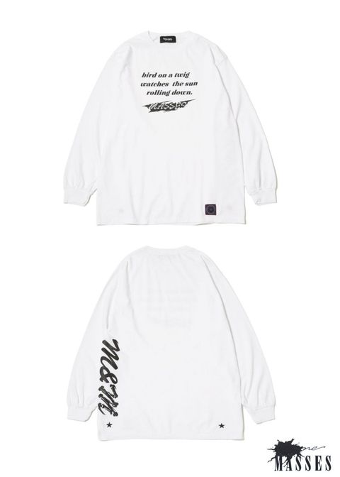 PRINT L/S TEE (×MASSES) (WHITE) / マシス コラボレーション プリントロンT