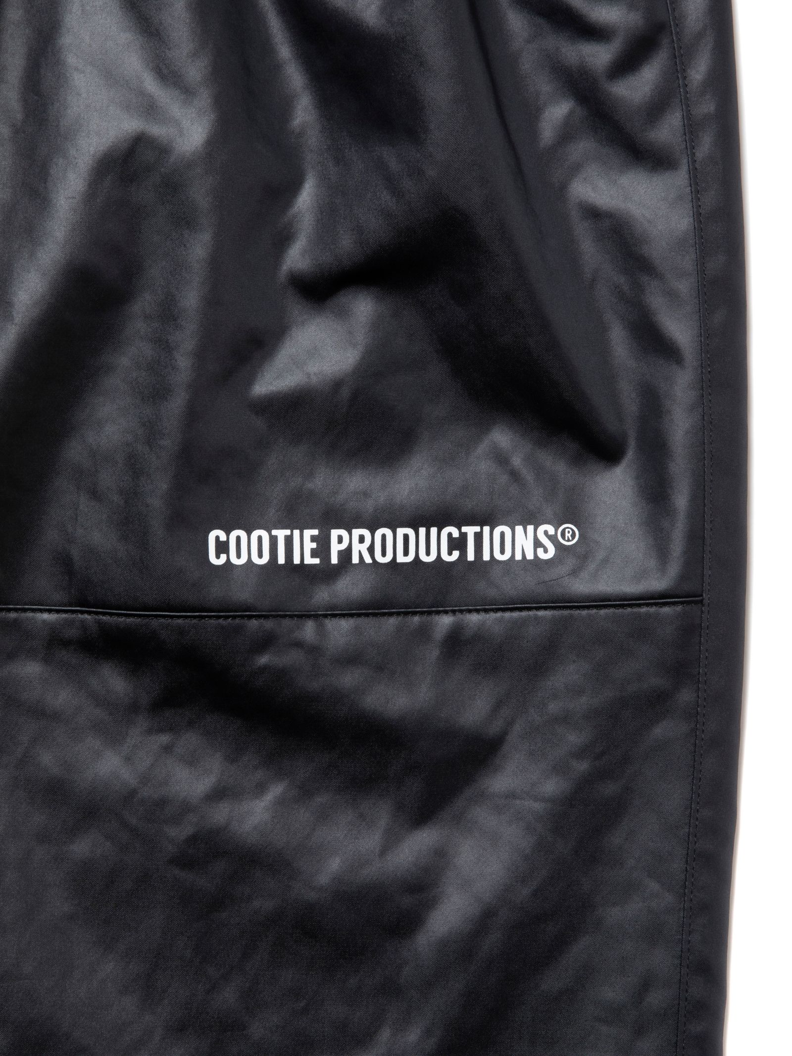 COOTIE PRODUCTIONS / Damp Coated Satin Track Jacket -Black-
