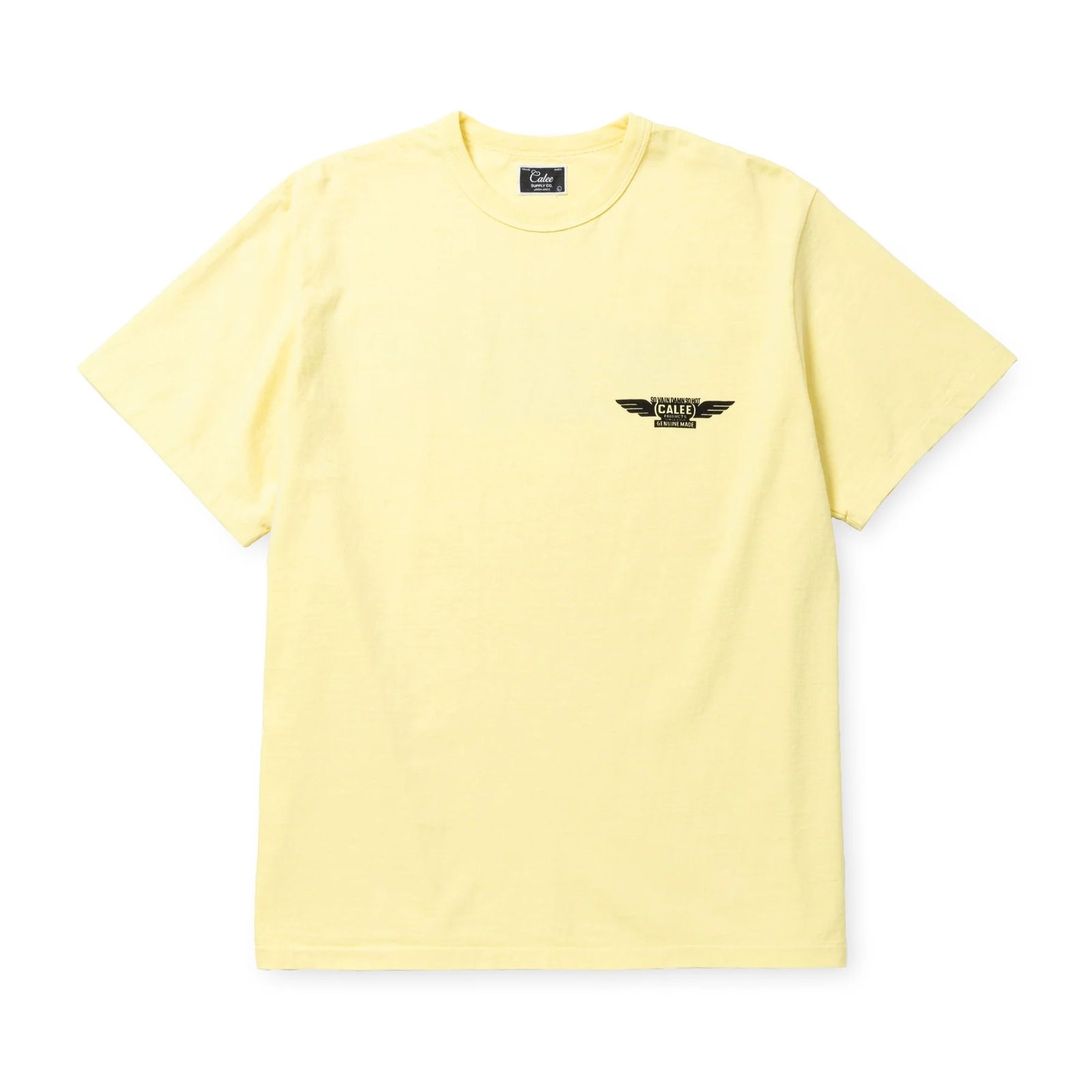 BINDER NECK WING LOGO VINTAGE TEE ＜NATURALLY PAINT DESIGN＞ (LIGHT YELLOW) / ×ナチュラリーペイント コラボ Tシャツ