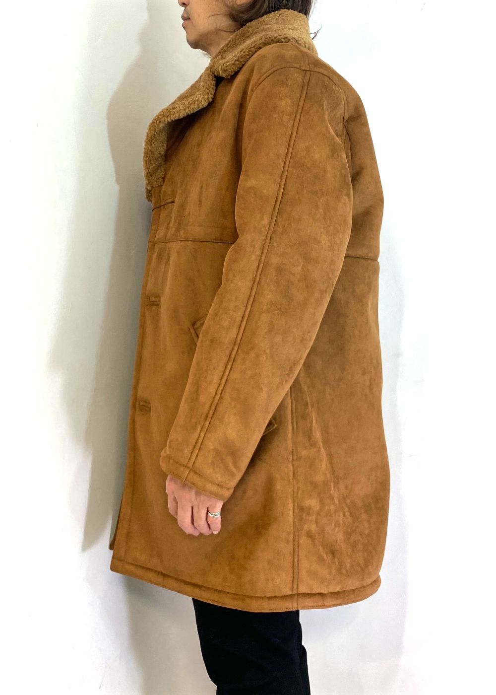 Vegan Mouton Ranch Coat (BROWN) / ビーガン ムートン ランチコート