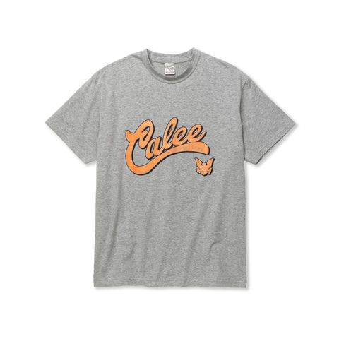 STRETCH CALEE COLLAGE LOGO TEE (MIX GRAY) / カレッジロゴ オリジナル ストレッチ Tシャツ