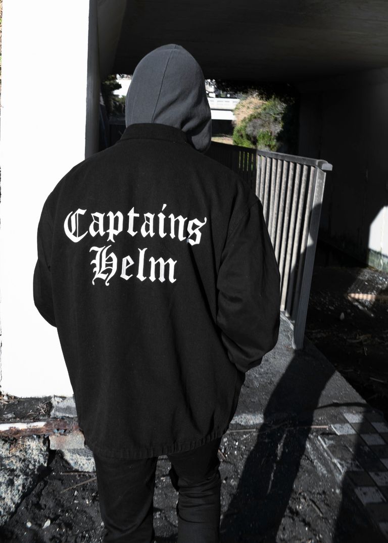 CAPTAINS HELM - LOGO DENIM COACH JKT (BLACK) / ロゴ刺繍 ブラック 