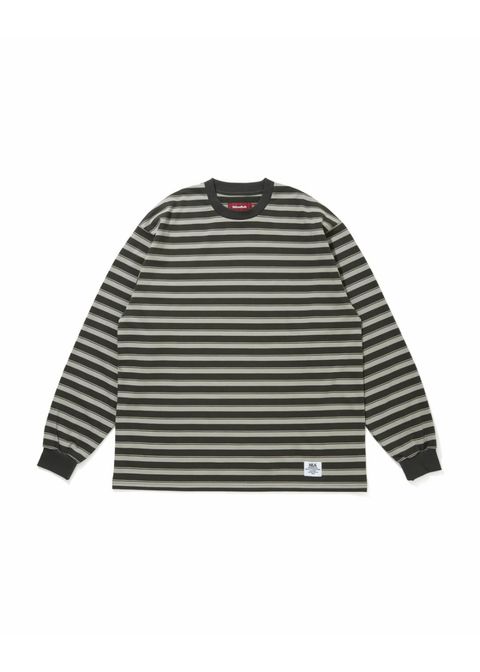 Border L/S Tee (GRAY×CHARCOAL GRAY) / ボーダー ロングスリーブ Tシャツ