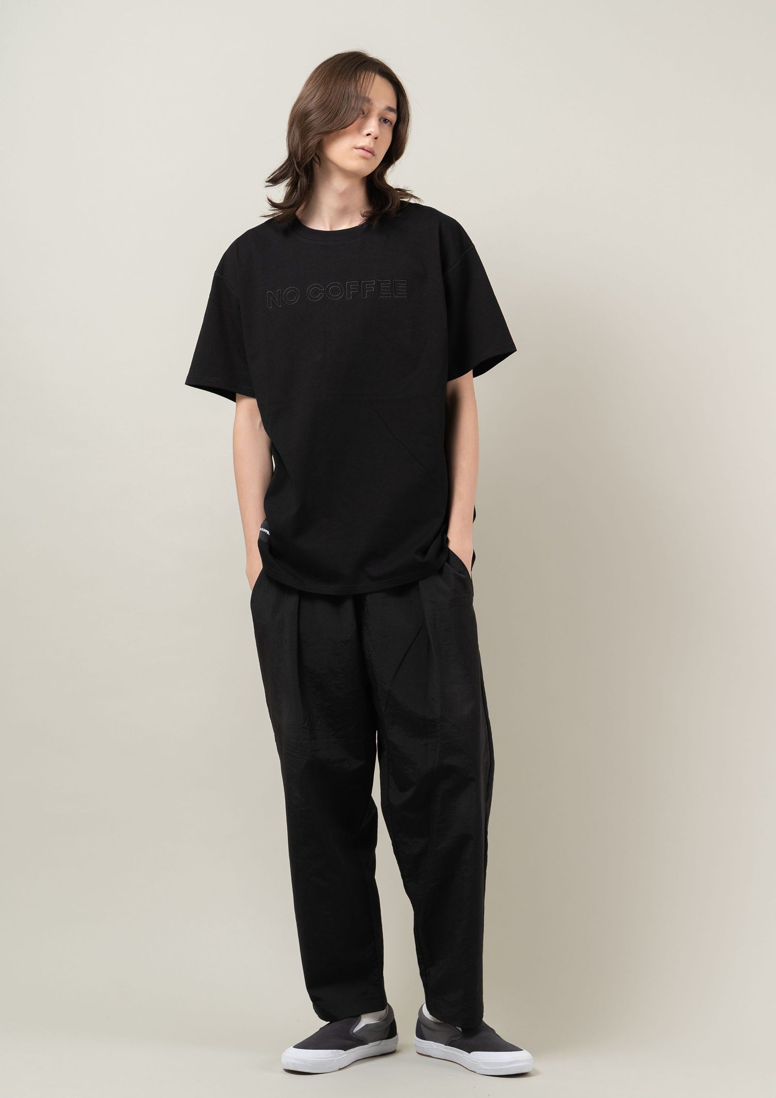 アウトライン刺繡S/S TEE (BLACK)