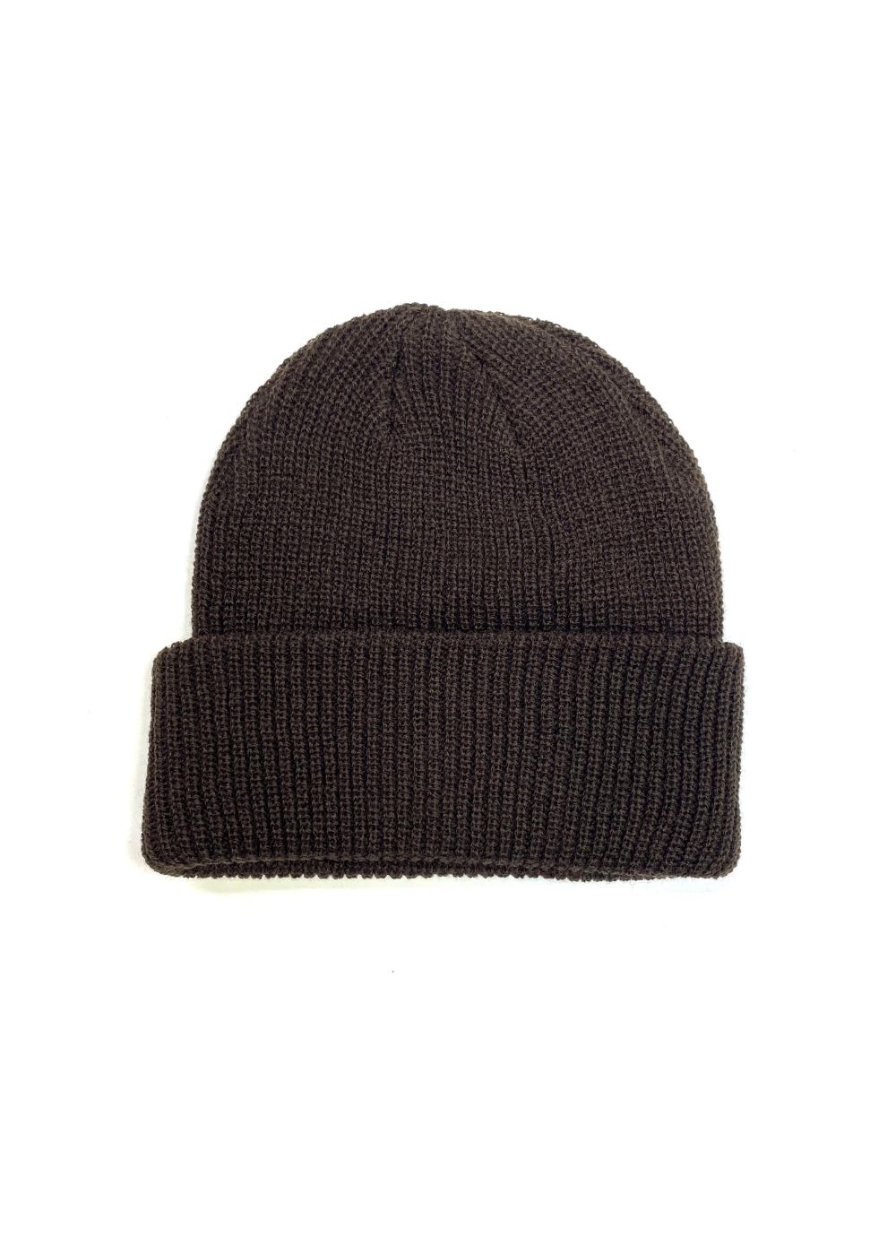 KNIT CAP (BROWN) / ロゴ ワッペン ニットキャップ