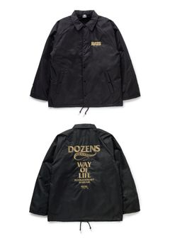 BOA COACH JKT "RATS WAY OF LIFE" (BLACK×ASH GOLD) / ロゴ刺繍 ボアコーチジャケット