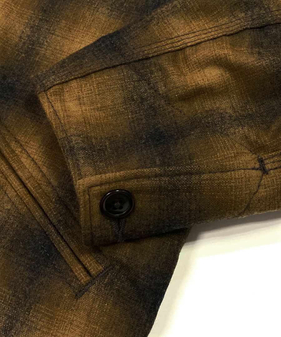 【ラスト1点】PENDLETON W.Plaid Zipup Work JKT (BRT) / ペンドルトン コラボ オンブレチェック オープンカラー ウール ジャケット