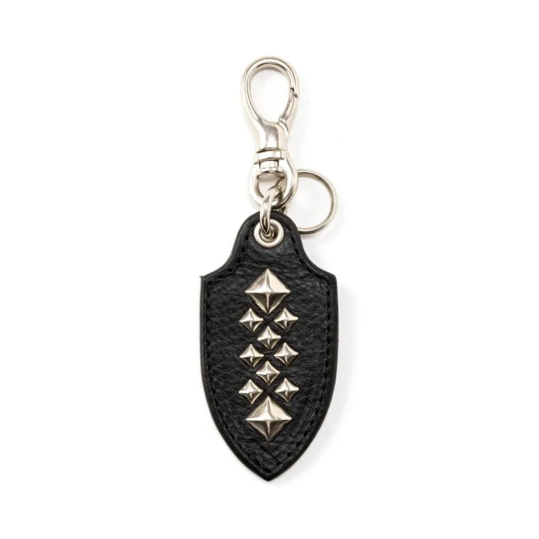 CALEE - 【ラスト1点】STUDS LEATHER KEY RING ＜TYPE A＞ (BLACK