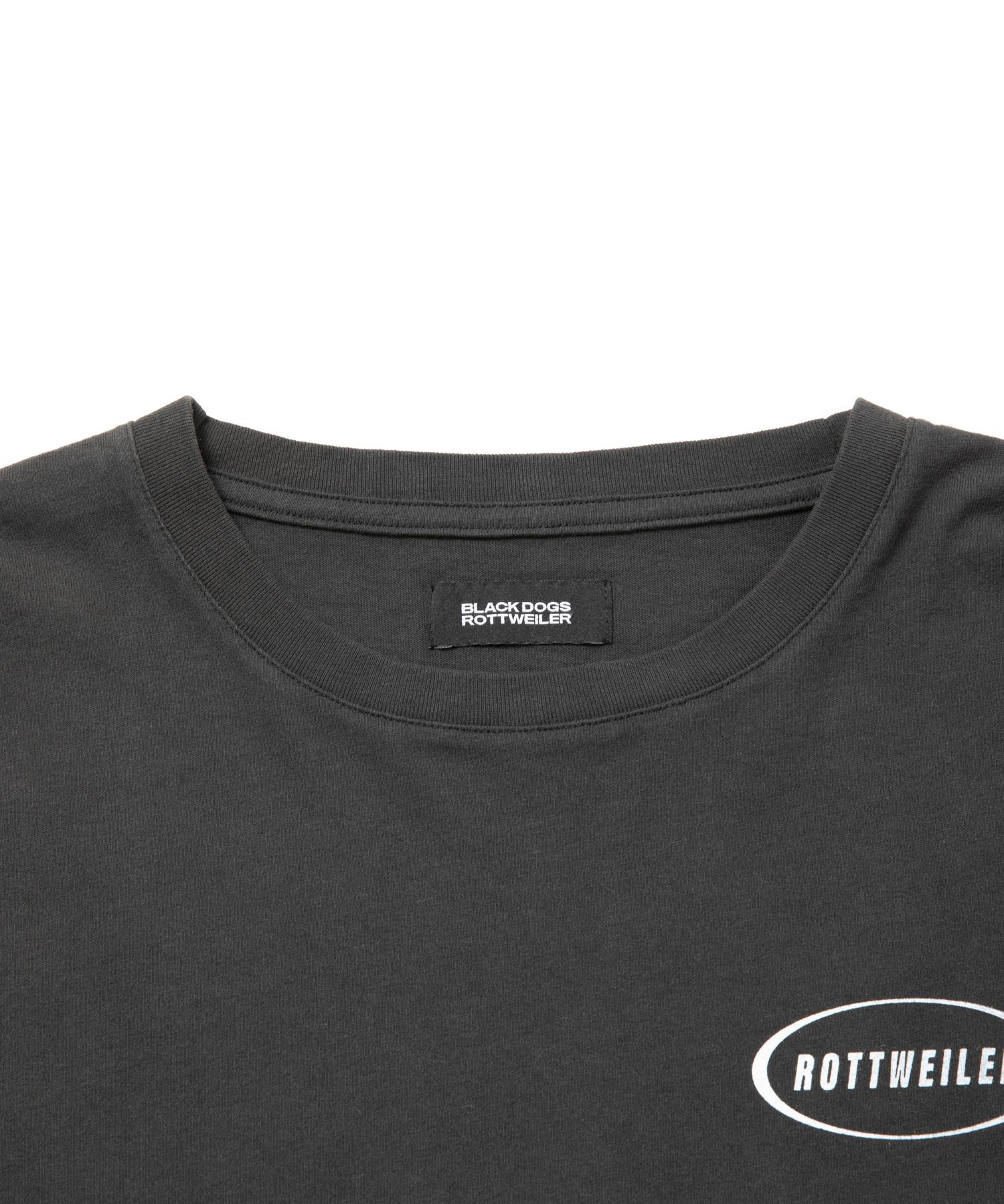 R9 GOD LS TEE (BLACK) / タイポグラフィ プリント オリジナル Tシャツ