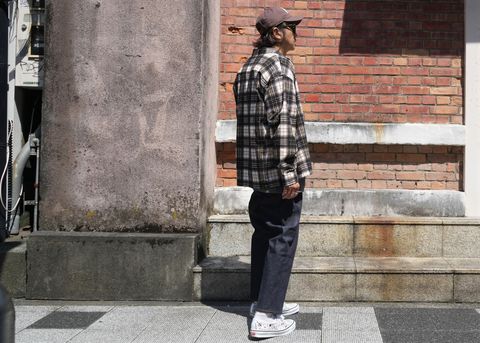 2024 AUTUMN SHIRT STYLE-BEDWIN & THE HEARTBREAKERS / L/S ORG PRINTED NEL SHIRT "RICK"