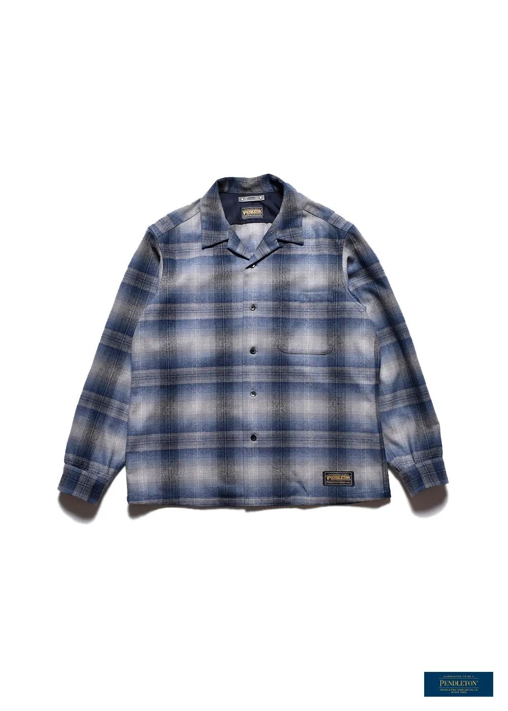 PENDLETON W.Plaid Open Collar SH (BPT) / ペンドルトン コラボ オンブレチェック オープンカラー ウール シャツ