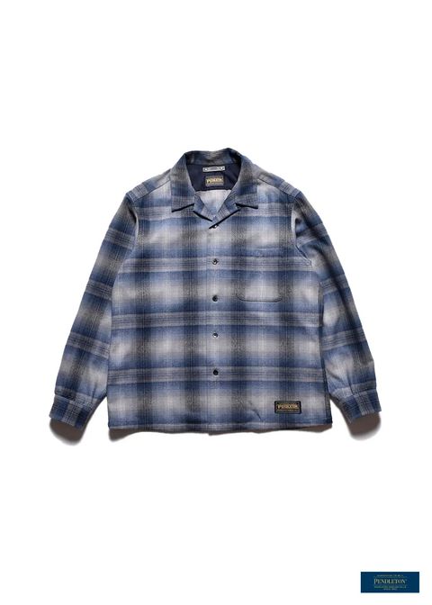 PENDLETON W.Plaid Open Collar SH (BPT) / ペンドルトン コラボ オンブレチェック オープンカラー ウール シャツ