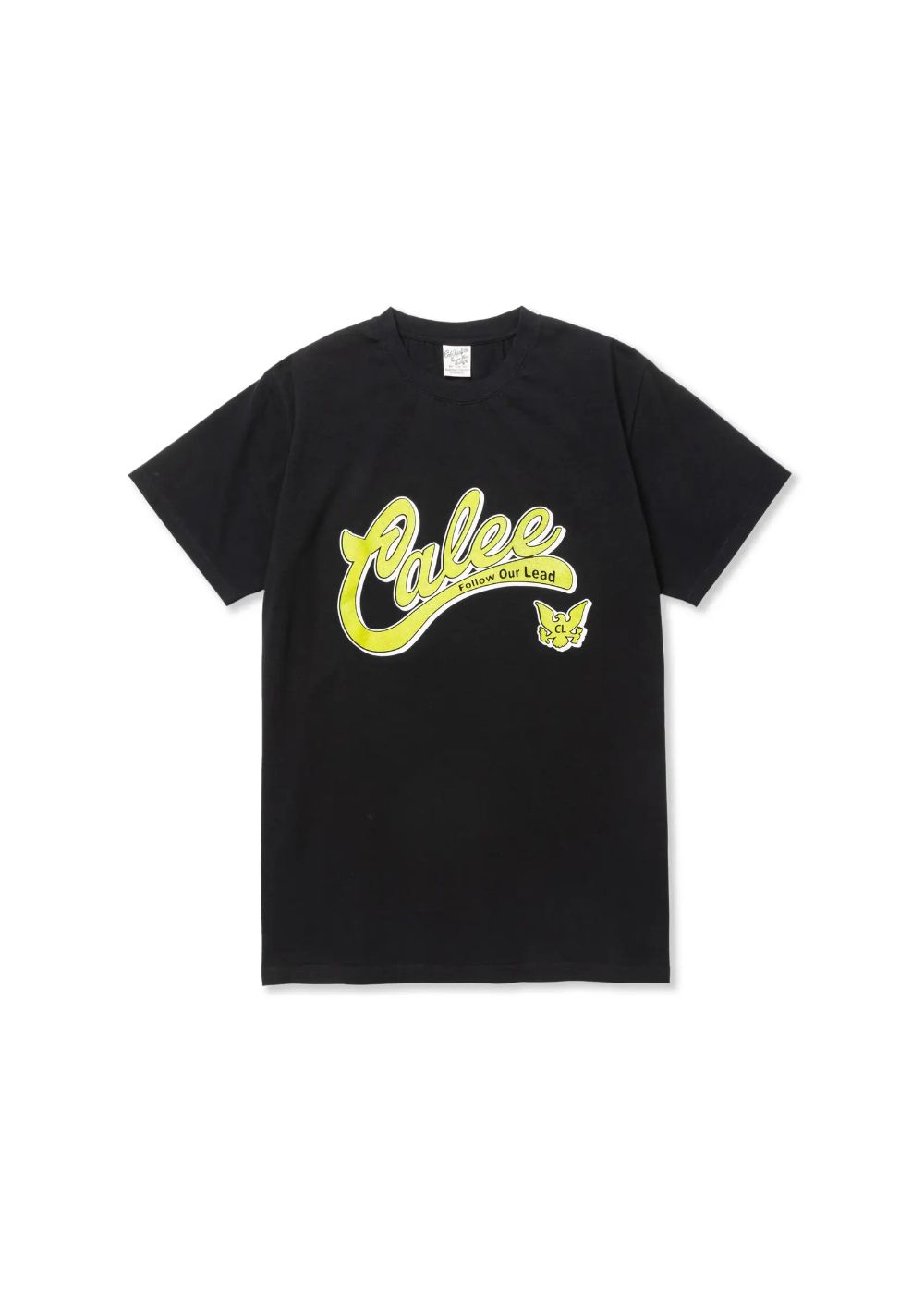 STRETCH CALEE COLLAGE LOGO TEE (BLACK) / カレッジロゴ オリジナル ストレッチ Tシャツ