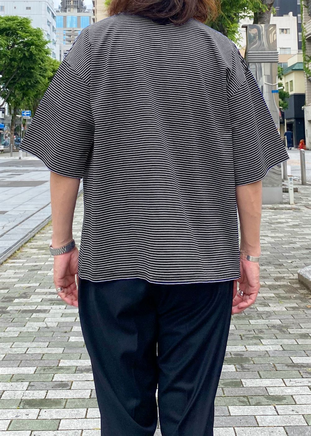 Micro Border Loose Crewneck T-SH (BLT) / オリジナル ボーダー ワイド Tシャツ